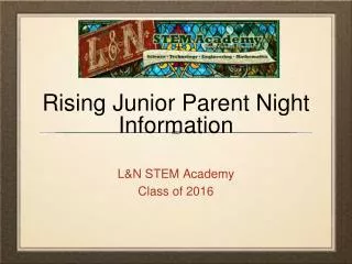 Rising Junior Parent Night Information