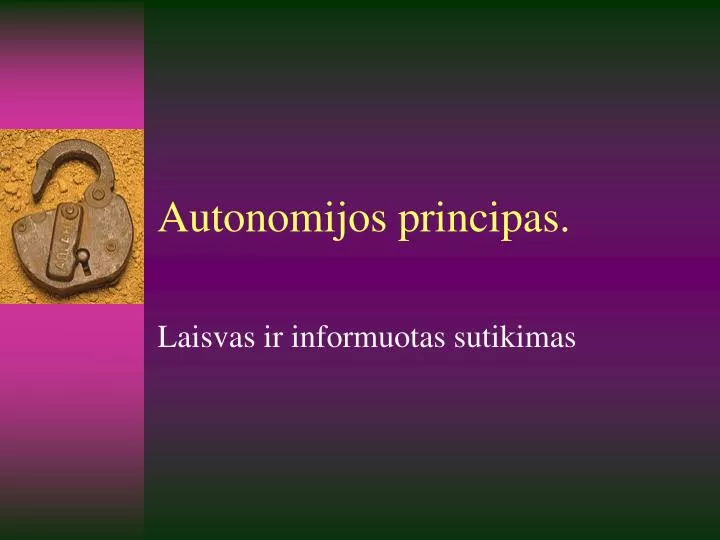 autonomijos principas