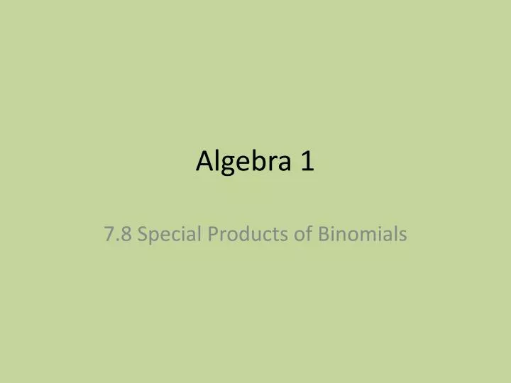 algebra 1