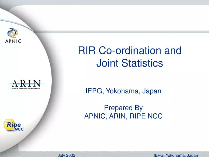 rir co ordination and joint statistics