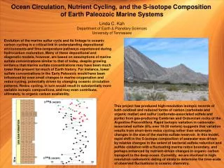 Ocean Circulation, Nutrient Cycling, and the S-isotope Composition