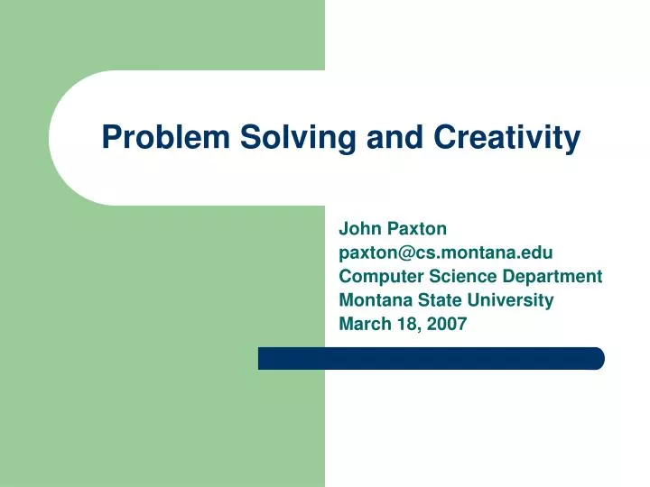 problem solving and creativity