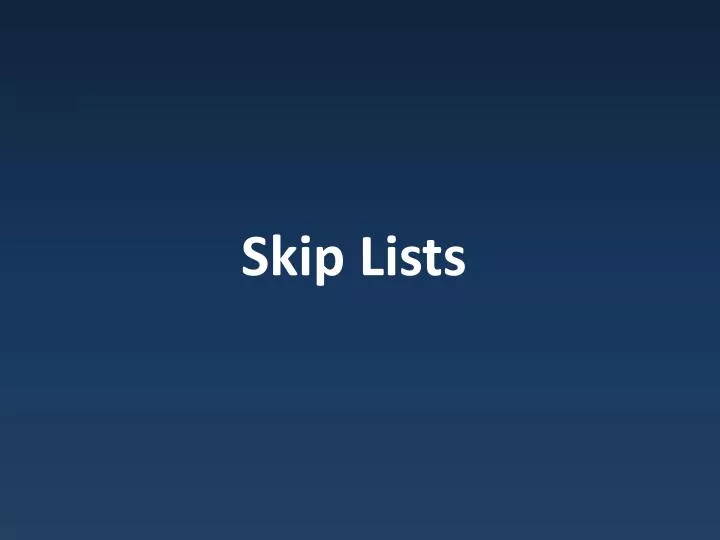 skip lists
