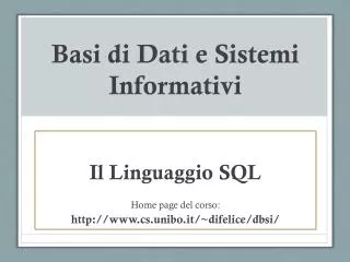 basi di dati e sistemi informativi