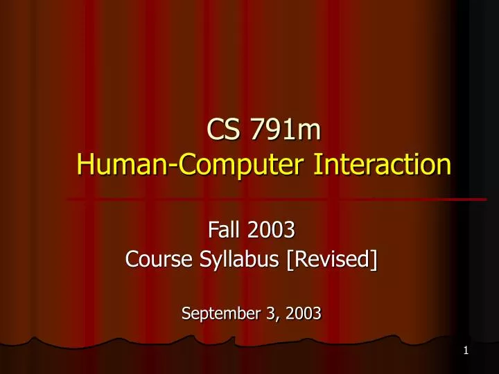 cs 791m human computer interaction