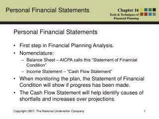 Personal Financial Statements