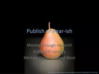 Publish or Pear- ish