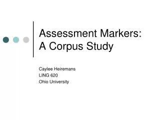 Assessment Markers: A Corpus Study