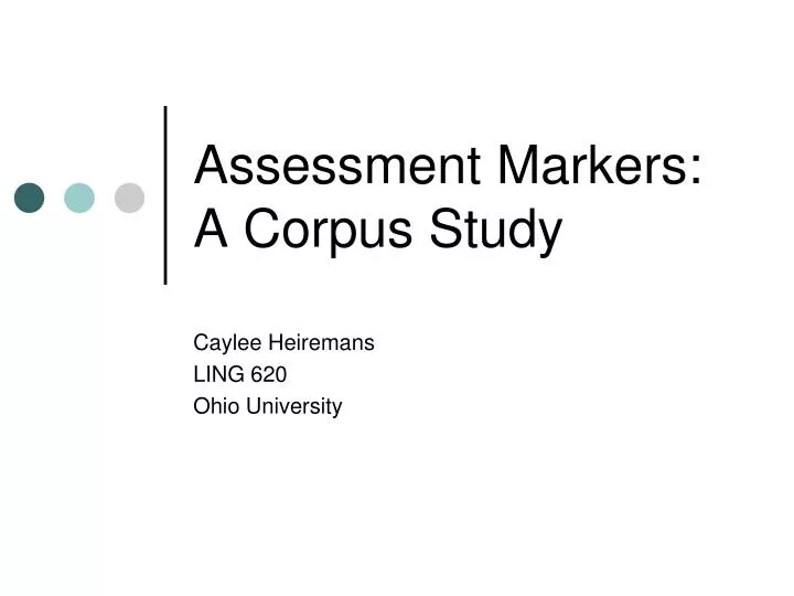 assessment markers a corpus study