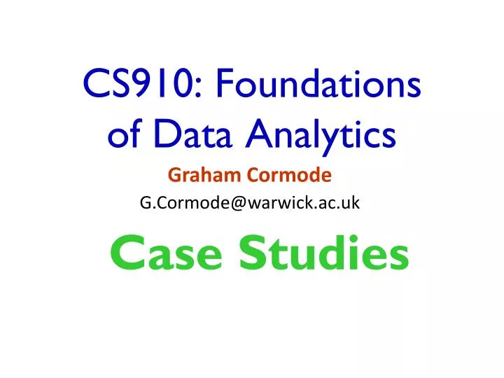 cs910 foundations of data analytics