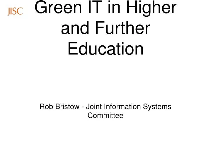 green it in higher and further education