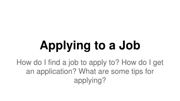 applying to a job