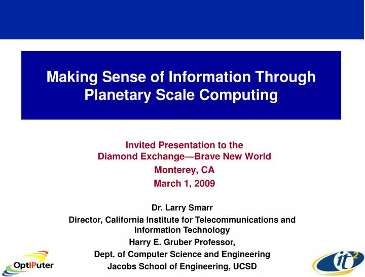 making sense of information through planetary scale computing