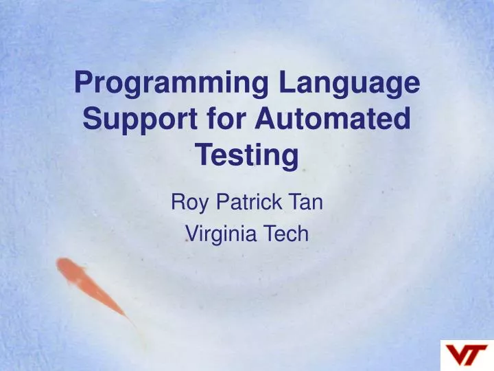 programming language support for automated testing
