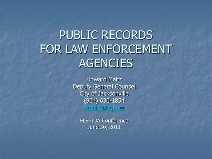 public records for law enforcement agencies