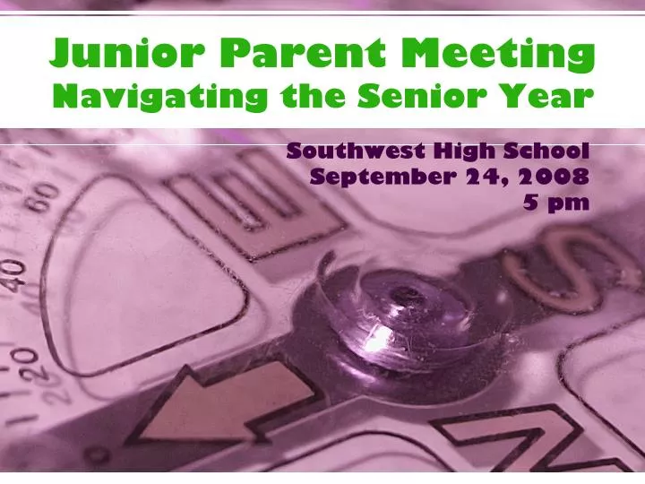 junior parent meeting navigating the senior year