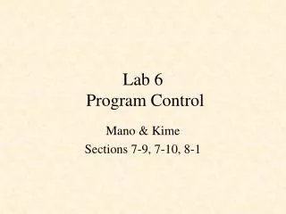 Lab 6 Program Control