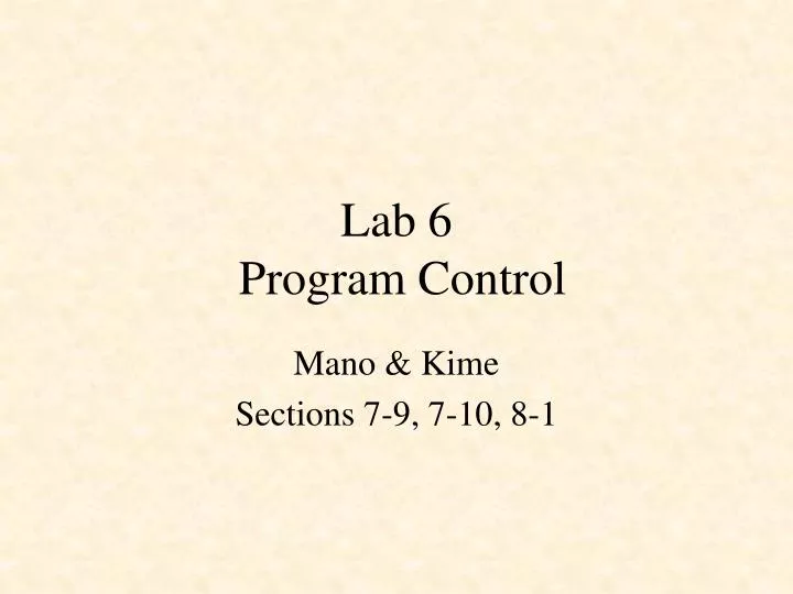 lab 6 program control