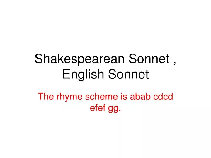 shakespearean sonnet english sonnet