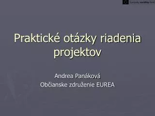 praktick ot zky riadenia projektov