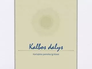 kalbos dalys