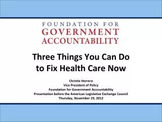 Three Things You Can Do to Fix Health Care Now