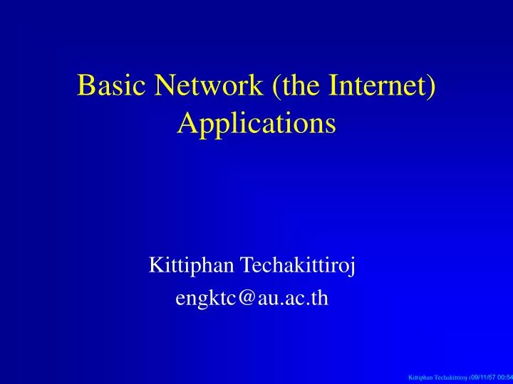 basic network the internet applications