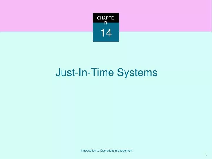 just in time systems