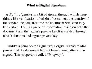 What is Digital Signature