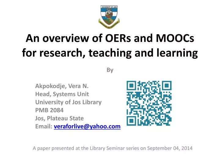 an overview of oers and moocs for research teaching and learning