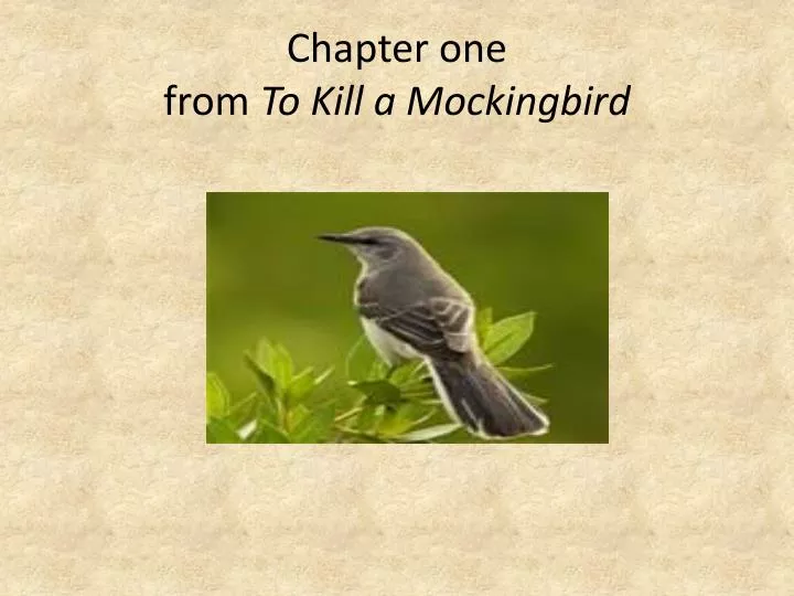 chapter one from to kill a mockingbird