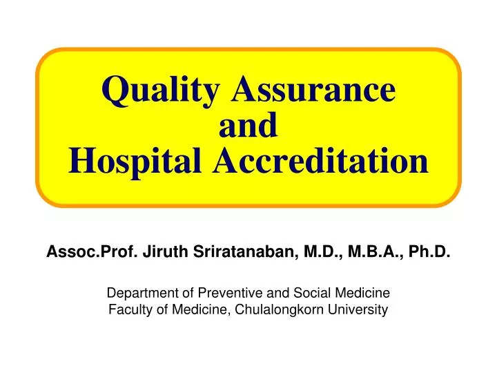 quality assurance and hospital accreditation