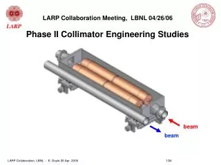 LARP Collaboration Meeting, LBNL 04/26/06 Phase II Collimator Engineering Studies