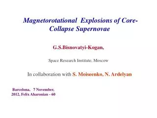 Magnetorotational Explosions of Core-Collapse Supernovae