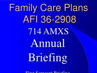 Family Care Plans AFI 36-2908