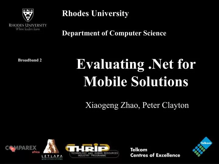 evaluating net for mobile solutions