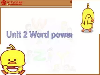 Unit 2 Word power