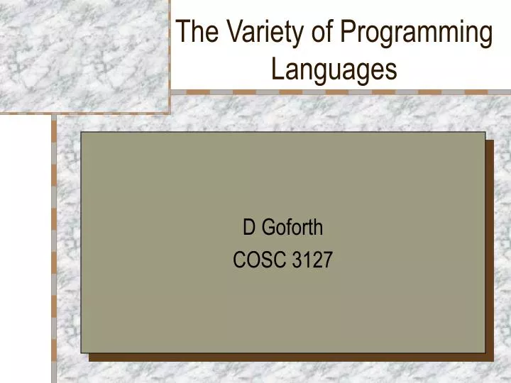 the variety of programming languages