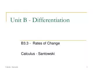 Unit B - Differentiation