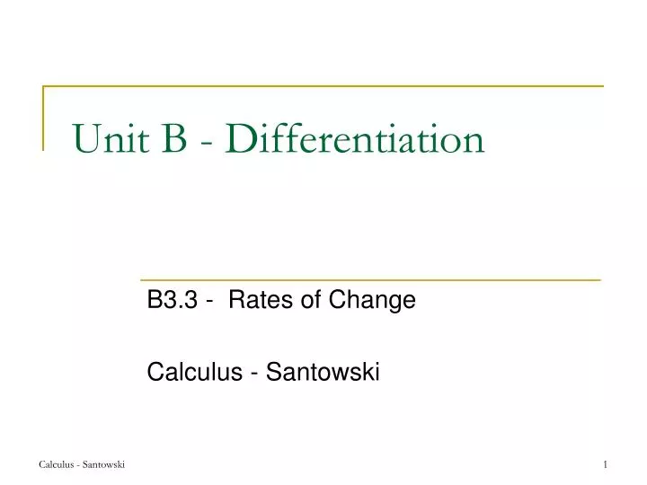 unit b differentiation