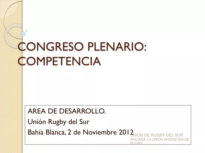 congreso plenario competencia