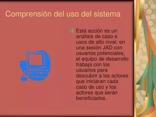 comprensi n del uso del sistema