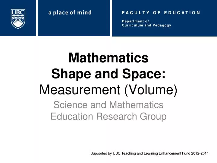 mathematics shape and space measurement volume