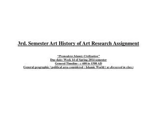 3rd. Semester Art History of Art Research Assignment