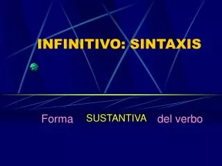 infinitivo sintaxis