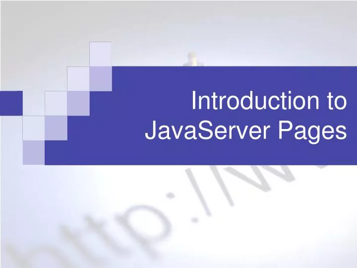 introduction to javaserver pages