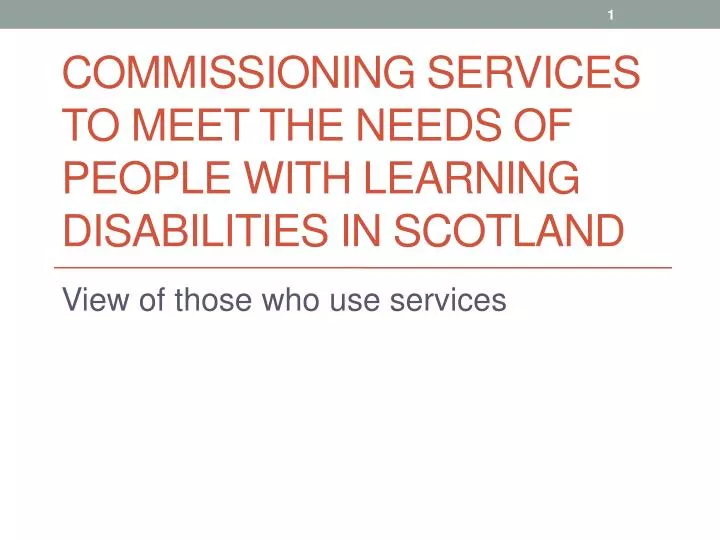commissioning services to meet the needs of people with learning disabilities in scotland