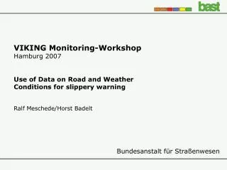 VIKING Monitoring-Workshop Hamburg 2007