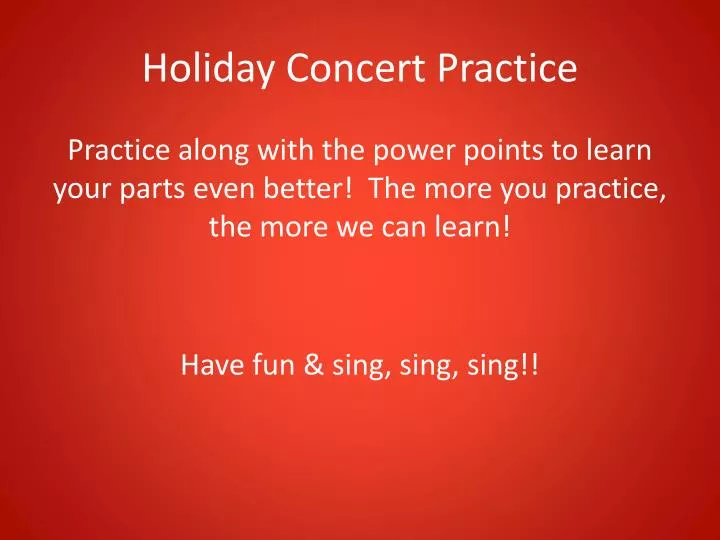 holiday concert practice