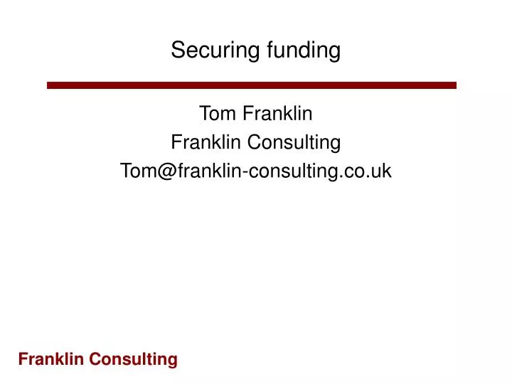securing funding